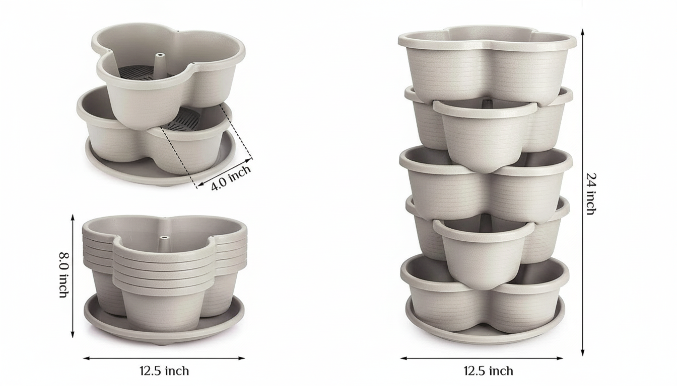 5-tier, Three-petal Planter